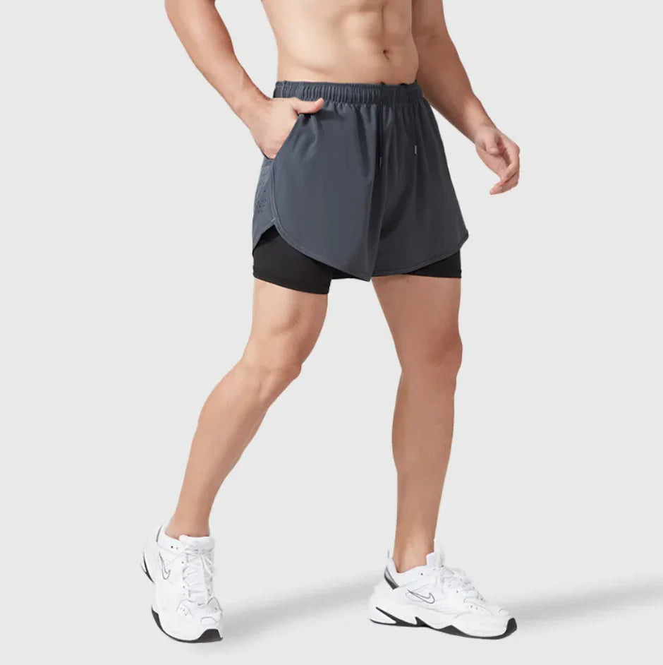 Men's Double-Layer Sports Shorts