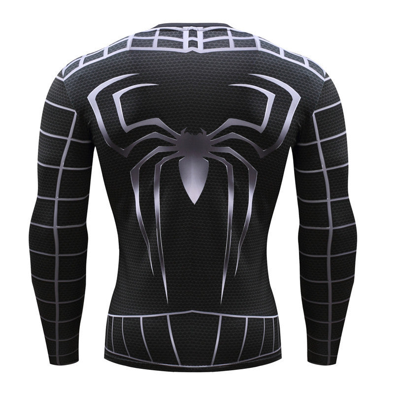 Black spider t-shirt fitness clothes