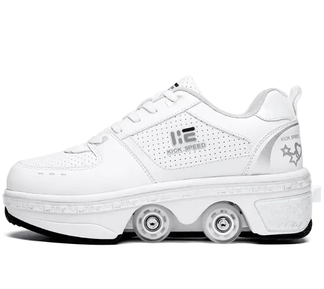 2-in-1 Convertible Roller Skates with Double Row Wheels