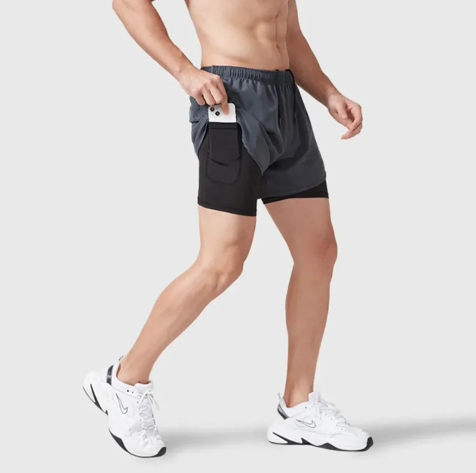 Men's Double-Layer Sports Shorts