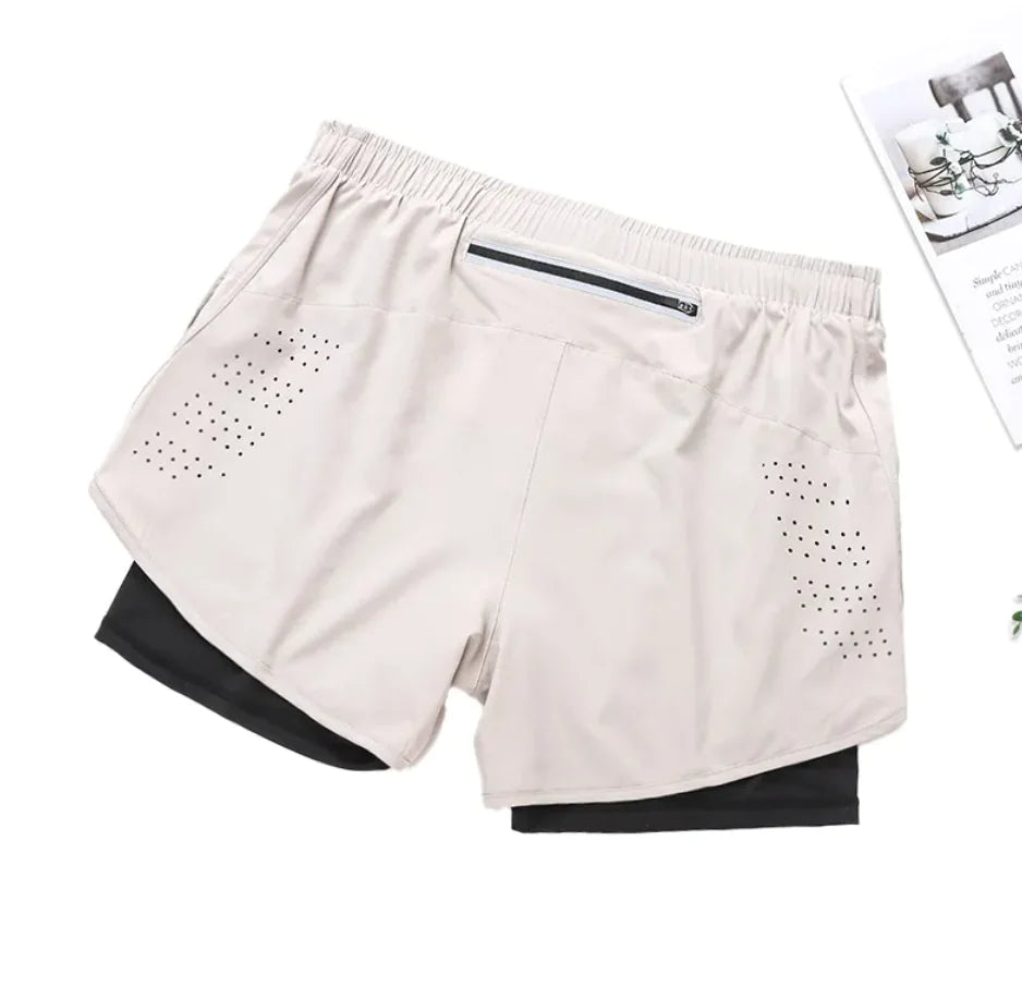 Men's Double-Layer Sports Shorts