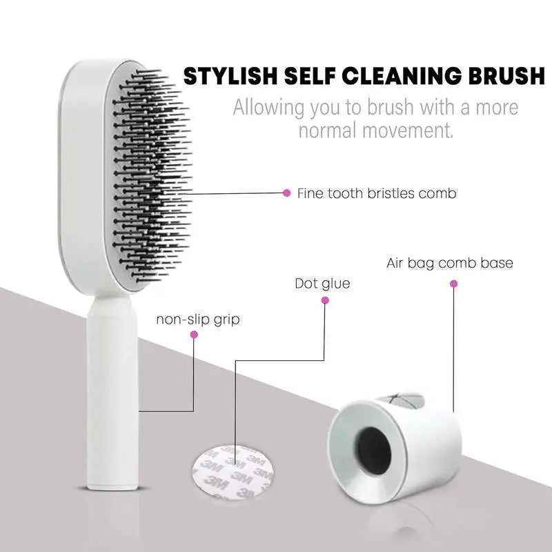 Self-Cleaning 3D  Hair Brush