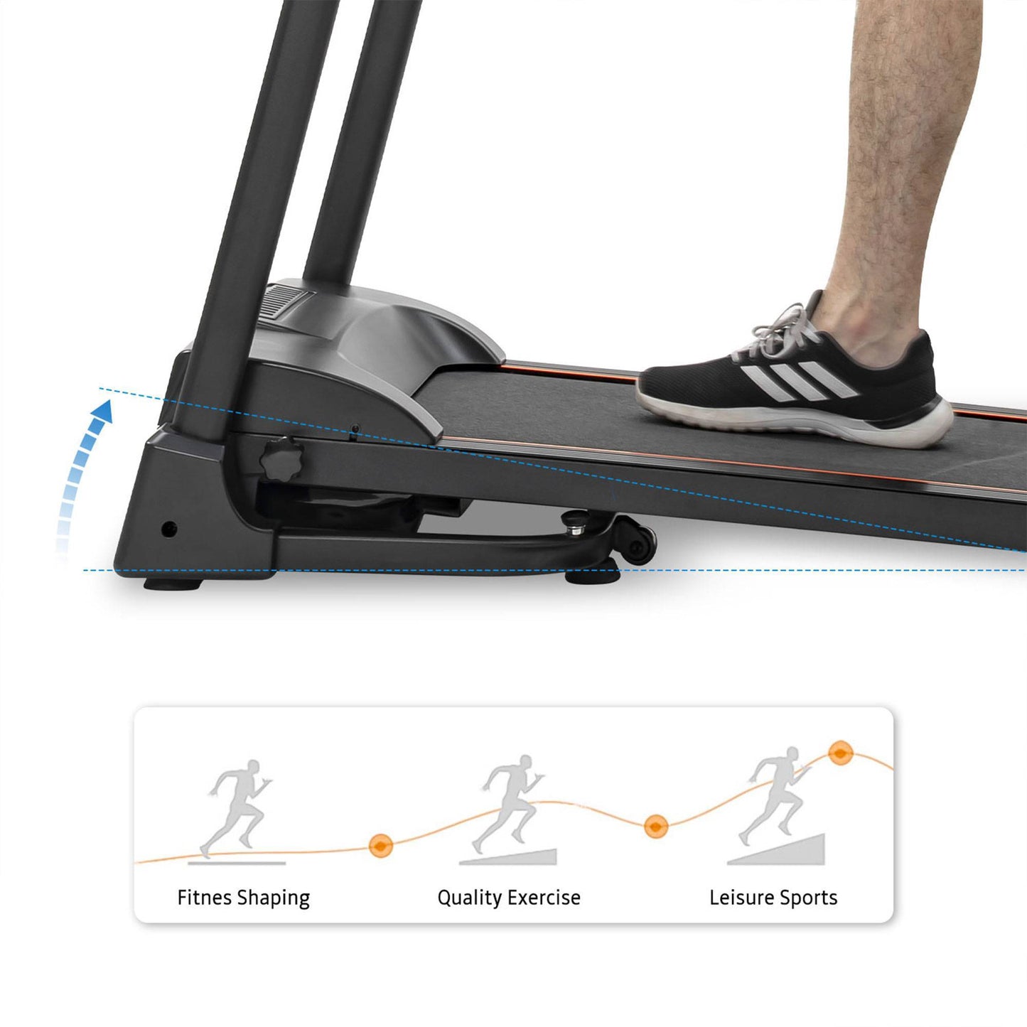 Compact Easy Folding Treadmill Motorized Running Jogging Machine Audio Speaker